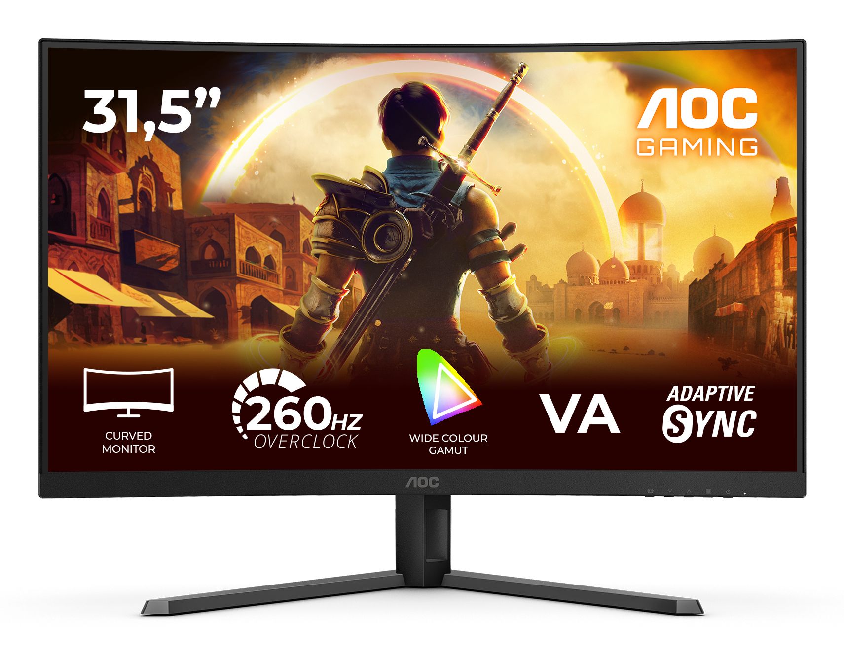 AOC C32G42ZE computer monitor 80 cm (31.5") Full HD LED Zwart, Rood