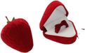 Merkloos / Sans marque Aardbei Vorm Sieradendoosje Rood Fluwelen Opbergdoos