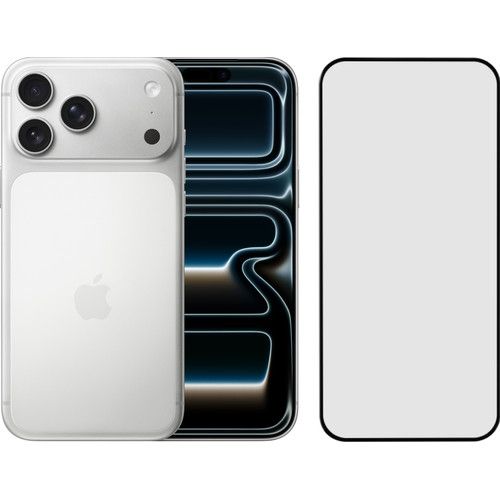 Apple iPhone 17 Pro Max 256GB Zilver + BlueBuilt Screenprotector Glas
