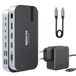 MOKiN Laptopdockingstation met 65 W voeding, 16-in-1 dockingstation USB C-dock met dual monitor display met 4K 2 HDMI, DP, VGA, 5 USB-poorten, RJ45, SD/TF, 100W PD, audio voor Dell Surface HP, Lenovo