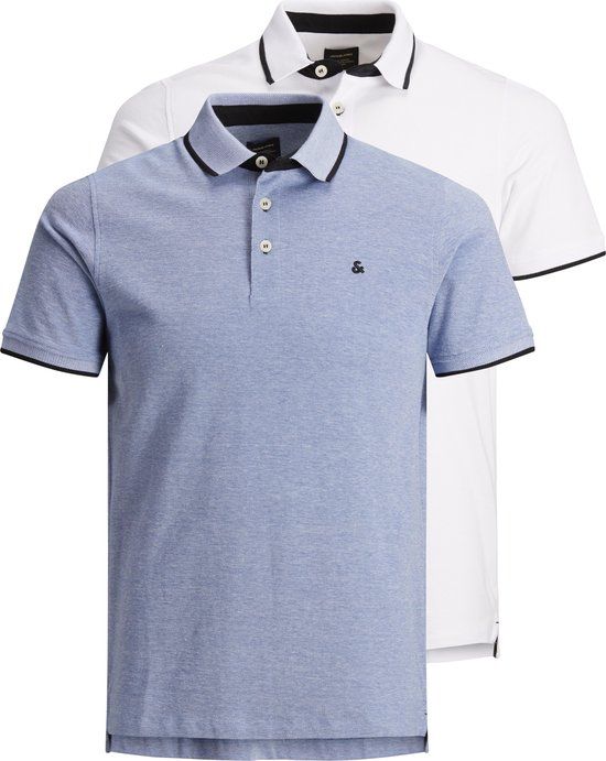 JACK & JONES JJEPAULOS POLO SS 2PK MP NOOS Heren Poloshirt - Bright Cobalt - Maat M