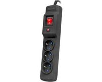 Armac STEKKERDOOS MET SCHAKELAAR 3-VOUDIG ARMAC MULTI M3 PROTECTING POWER STRIP 3X SOCKETS, 3M CABLE, BLACK