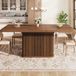 MODFU Eettafel - Uitschuifbaar - Verborgen Opbergruimte - Donkerbruine Houtlook - 140-180 Cm