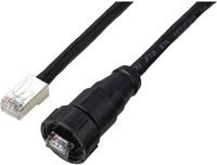 Tru Components RJ45-kabel met rechte kabel, IP67 (schroefdraad), CAT6A, 0,5 m