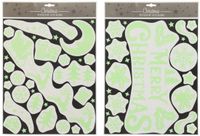 Koopman International BV Raamstickers Glow in the Dark Kerst Groen Kunststof