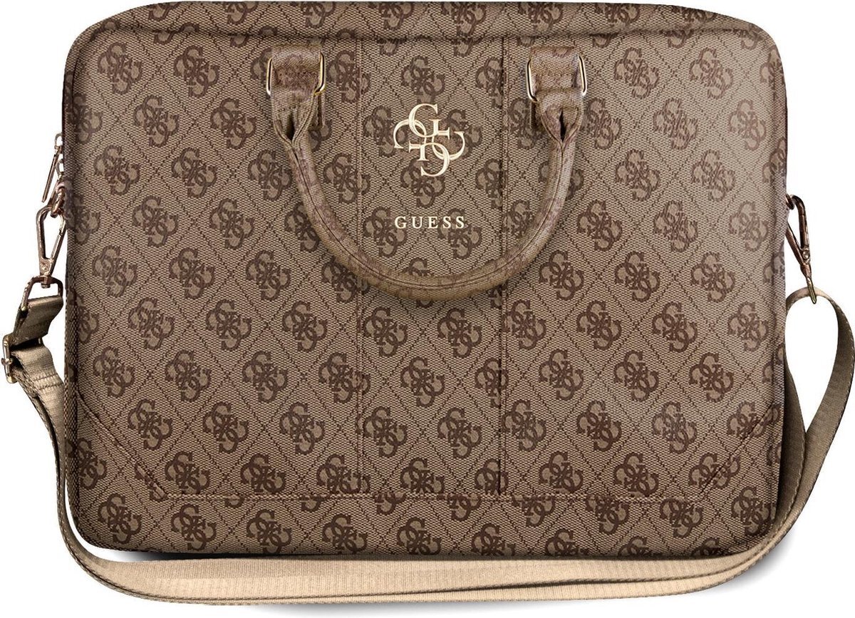 Guess 15 Inch PU Leather Laptop- en Tablettas - Big 4G Logo - Bruin