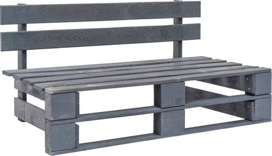 vidaXL Tuinbank - pallet - hout - grijs
