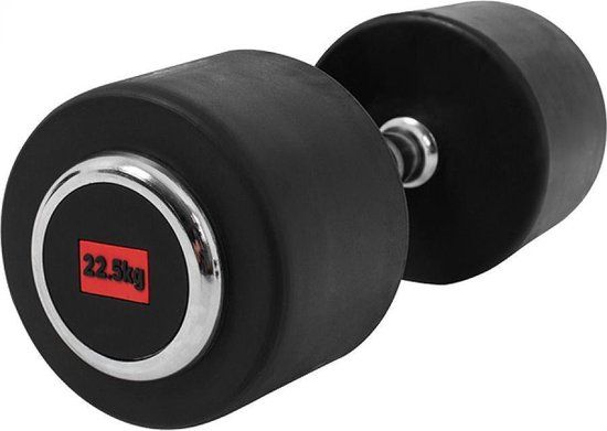Gorilla Sports Dumbbell - Fixed Dumbbell - Cast Iron with Rubber Coating - 22.5 kg