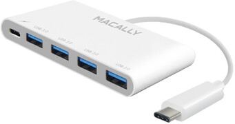 Macally USB-C to USB-A Hub with USB-C Charging Port