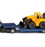 siku 1761, MAN vrachtwagen met dieplader en graaflader, 1:87, metaal/kunststof, blauw/geel, speelgoedset, ontkoppelbare dieplader, beweegbare graafarm