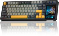 EPOMAKER L99 Clavier de jeu mécanique - Gris/Jaune - Disposition 96% - Écran LCD - RVB - Tri-mode - Échangeable à chaud - Sans fil et filaire