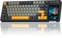 EPOMAKER L99 Clavier de jeu mécanique - Gris/Jaune - Disposition 96% - Écran LCD - RVB - Tri-mode - Échangeable à chaud - Sans fil et filaire