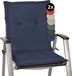 Beautissu Loft NL Set de 2 coussins de jardin bas dossier 100x50x6 cm coussin bleu