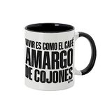 LUXMOVIL Gepersonaliseerde keramische mok, 350 ml, Mr. Tarao, originele spreuken, grappige geschenken, magnetronbestendig, wit en zwart (bittere koffie)