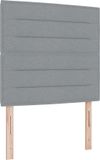 vidaXL Boxspringbed met matras Lichtgrijs 100 x 200 cm Stof