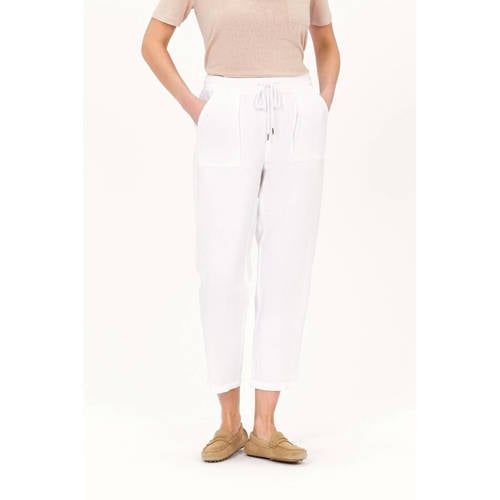 Caroll relaxed regular waist casual broek met linnen wit