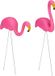 Relaxdays Tuinsteker Flamingo - Set van 2 - Roze - Kunststof