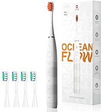 Oclean Flow Sonic elektrische tandenborstel, 5 modi met bleken, draagbaar, DuPont borstelkop, 180 dagen batterijduur, IPX7 waterdicht, 2 minuten timer en 30s herinnering, USB Type-C opladen, wit