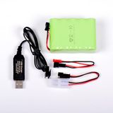 AFTERTECH Accu Ni-MH 12V 2400mAh 72x52x30mm met USB-oplaadkabel en SM 2P KET JST E3D4 stekker