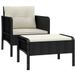 vidaXL Loungeset - Noir - Polyrotin - 2 Zitplekken - Met Kussens