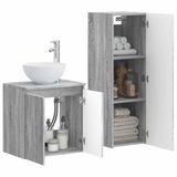 vidaXL Badkamermeubel Set 2 st Grijs Sonoma 33 x 34,5 x 100 cm