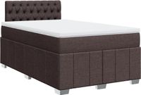 vidaXL Boxspringbed met matras, stof, donkerbruin, 120x190 cm