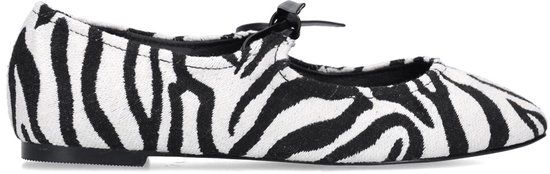 Sacha - Dames - Zwarte zebra ballerina's - Maat 39
