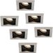 HOFTRONIC 6x Modesto - Vierkante inbouwspot - LED - Zaagmaat 85x85mm - RVS - Dimbaar - Kantelbaar - 5 Watt - 350 lumen - 230V - 4000K Neutraal wit - Verwisselbare GU10 - Plafondspots - Inbouwspot voor binnen