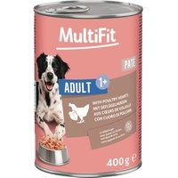 MultiFit MultiFit natvoer hond paté Gevogeltehartjes 12x400 g