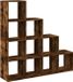 vidaXL Paravent / Boekenkast 131,5x29x131,5 cm Hout Gerookt Eiken