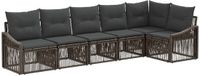 vidaXL Tuinbank - Set - 6 zitplekken - Grijs - Polyrattan