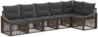 vidaXL Banc de jardin - Set - 6 places assises - Gris - Polyrotin