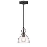 Westinghouse Lighting 61008 Eendelige hanglamp voor binnen, uitvoering in geolied brons met helder antiek glas
