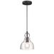 Westinghouse Lighting 61008 Eendelige hanglamp voor binnen, uitvoering in geolied brons met helder antiek glas