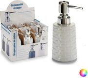 Berilo zeeppompje/dispenser - keramiek - grijs/zilver - 350 ml - navulbaar - toilet/badkamer/keuken