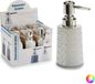 Berilo zeeppompje/dispenser - keramiek - grijs/zilver - 350 ml - navulbaar - toilet/badkamer/keuken