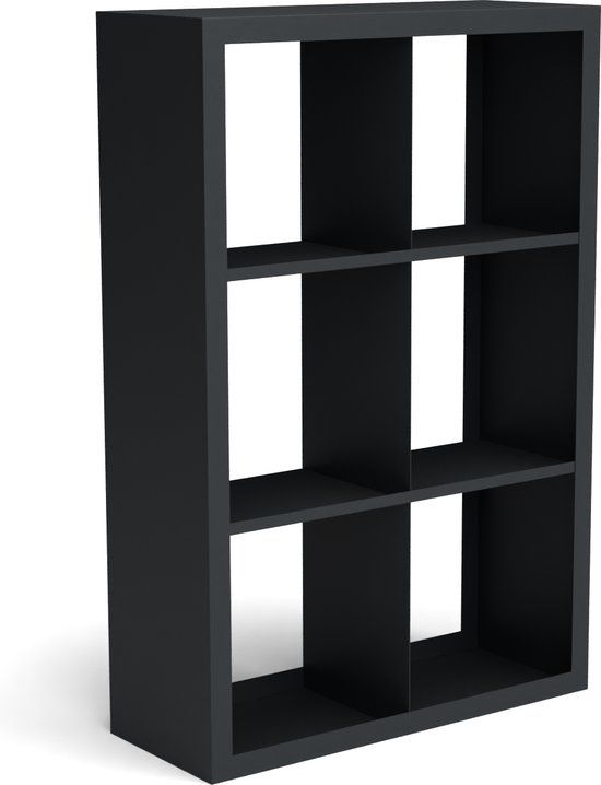 Geroba Beltza Zwarte Houtopslag Onderverdeling 6 Vakken 1000x385x1500 mm