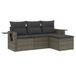 vidaXL 4-delige Loungeset met Kussens, Poly Rattan, Grijs