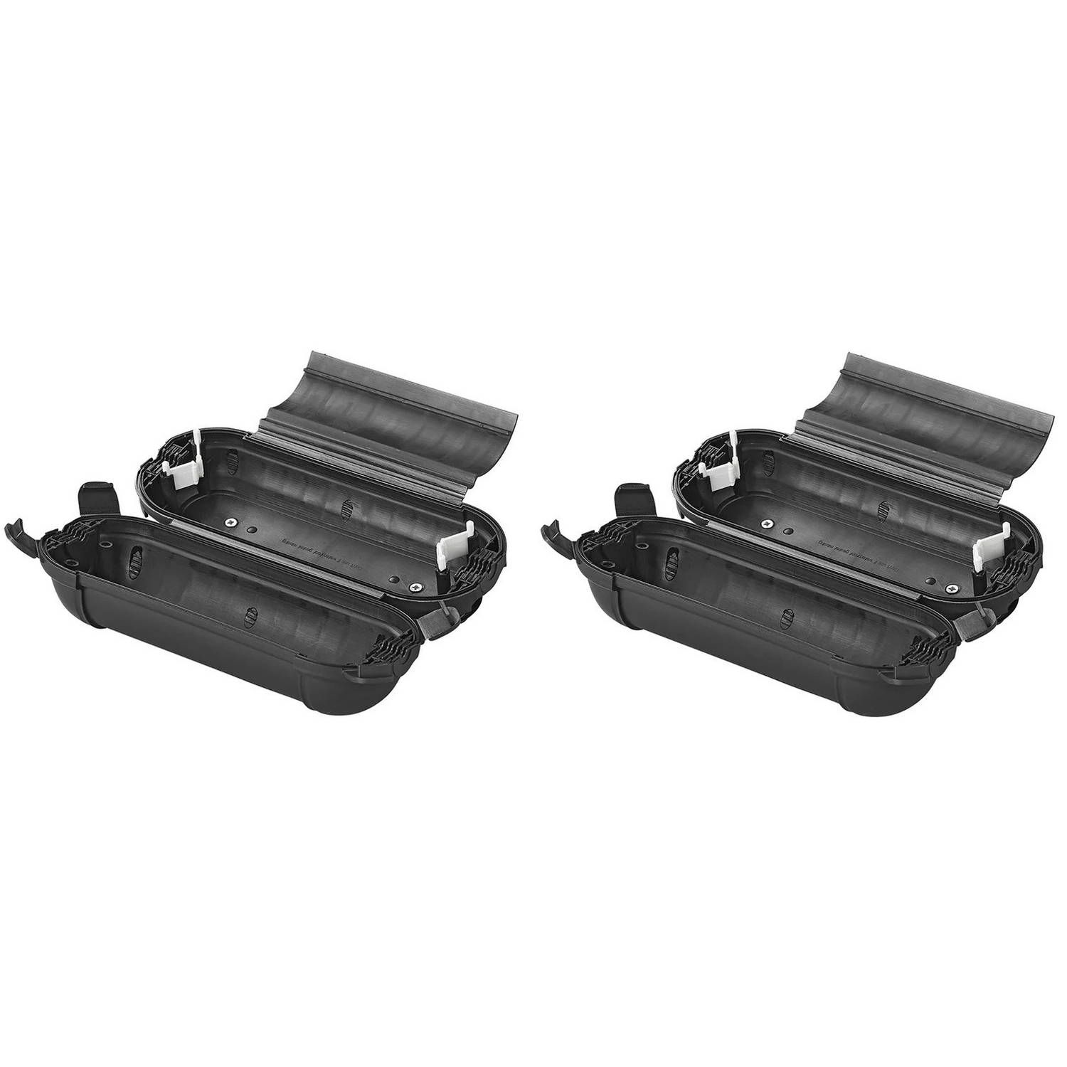 ProPlus 2x Stekkersafes / veiligheidsboxen / bescherming voor Schuko stekkerverbindingen - kunststof zwart - IP44 - 21 x 8 x 8,5 cm