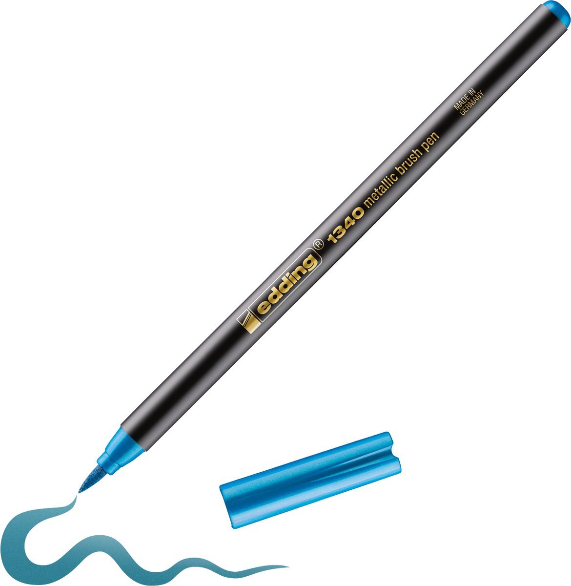 Edding 1340 brushpen metallic blauw