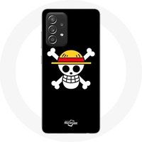 Maniacase Tasje voor Samsung Galaxy A33 5G One Piece Manga Death's Head Zwarte achtergrond