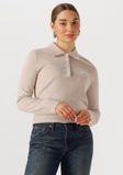 SELECTED WOMEN Slfthea Ls Knit Merino Collar Neck Tops & T-shirts Dames - Shirt - Beige - Maat XL