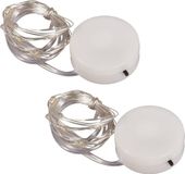 Rayher hobby materialen Micro lichtsnoer - 2x - 10 led lampjes - warm wit - 120 cm