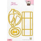 Nellie's Choice Snijmal Uil Doosje - 13,8 x 12 cm Wrapping Die - 10 Stuks