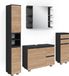 Vicco Meuble de salle de bain J-Shape Anthracite/Doré Chêne 4 pièces