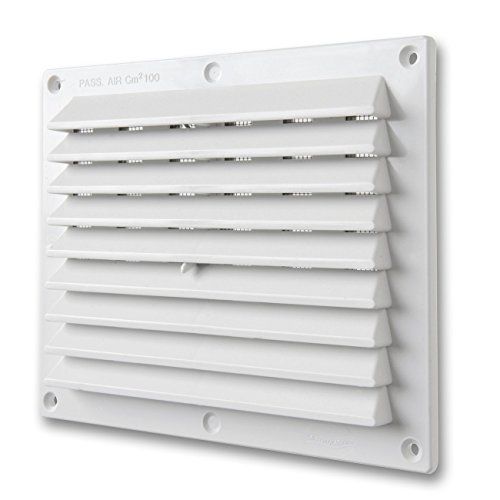 La Ventilazione De ventilatie bdr1714b ventilatierooster kunststof rechthoekig overlappend, wit, 175 x 146 mm