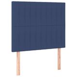 VidaXL Hoofdbord Blauw Polyester/Hout 1440 mm x 50 mm x 1180 mm