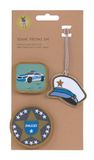 LÄSSIG Set van 3 hangers en patches, met drukknop, school-patches