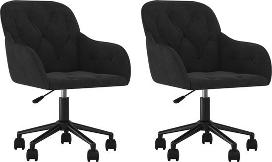 vidaXL Eetkamerstoelen draaibaar 2 stuks fluweel zwart