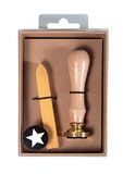 Rayher Zegelset ster, 2,5 cm ø, goud, 1 x stempel, 1 was à 12 g, SB-Box 1 set